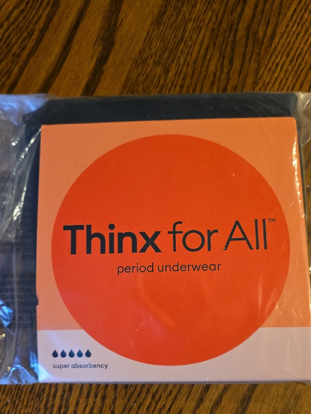 Thinx for All Women's Period Underwear - Black with Orange Accent Packaging